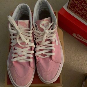 Prism Pink/True White High Top Vans